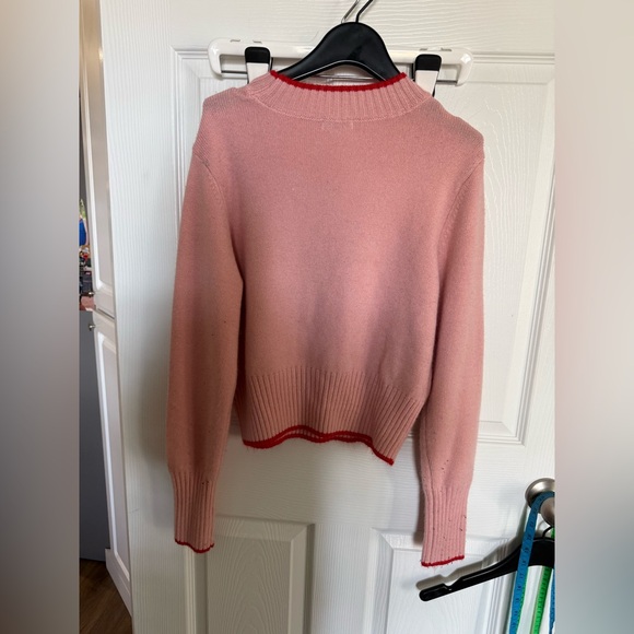 Disney Minnie Mouse Pink Varsity Knit Sweater Preppy Coquette Medium Macy’s - Picture 7 of 9